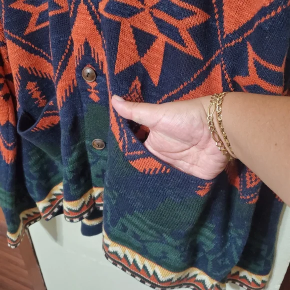 S O L D.Polo Ralph Lauren Southwestern Aztec Native Multi Shawl Cardigan Sweater - Picture 3 of 12
